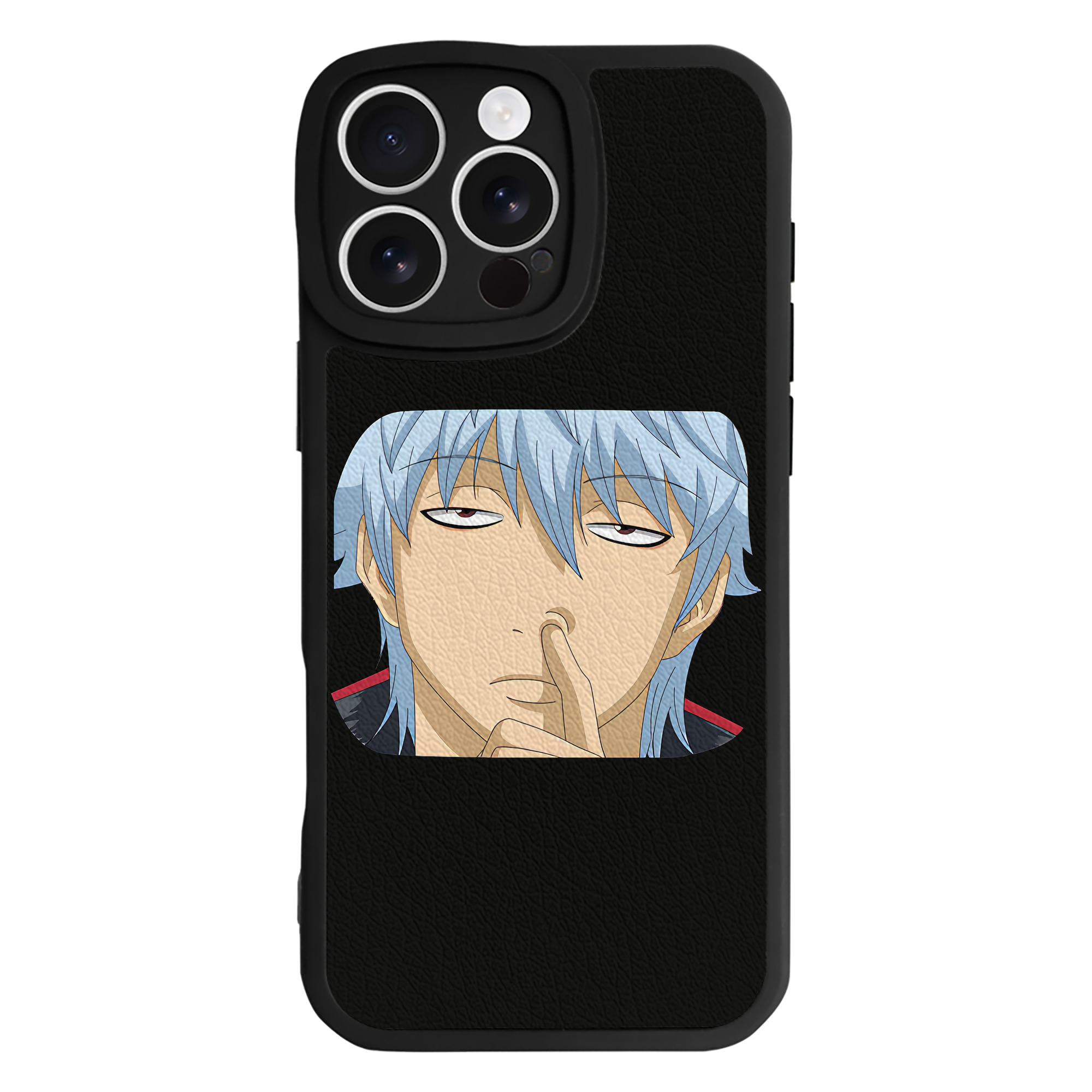 （画像用） ぎんたま 坂田銀時（さかたぎんとき） 神楽 志村新八（しむら しんぱち） GINTAMA Sakata Gintoki Kagura Shimura Shinpachi 【iPhone 16シリーズ対応】シリコンスマホケース（レザー調） 材質：シリコン